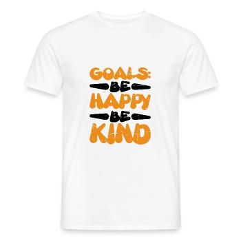 Goals Be Happy, Be Child 4 - Men's T-Shirt - white - Front - AI Model Male 178 dark (178cm)