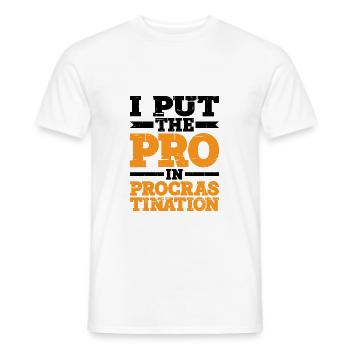 I Put The Pro In Procrastination 4 - Männer T-Shirt - Weiß - Vorne - AI Model Male 178 dark (178cm)