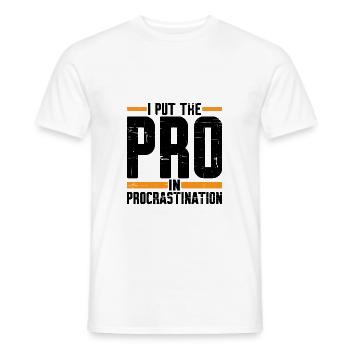Je mets le pro dans la procrastination 5 - T-shirt homme - blanc - Devant - AI Model Male 178 dark (178cm)