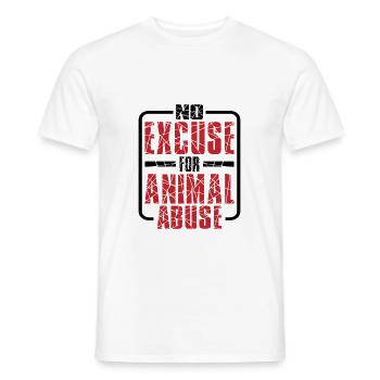 No Excuse For Animal Abuse 5 - Men's T-Shirt - white - Front - AI Model Male 178 dark (178cm)
