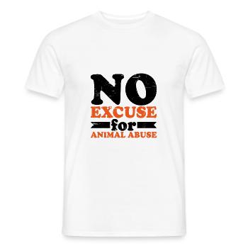 No Excuse For Animal Abuse 6 - Men's T-Shirt - white - Front - AI Model Male 178 dark (178cm)