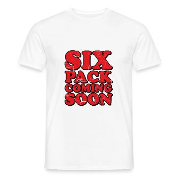 Six Pack bientôt disponible 38 - T-shirt homme - blanc - Devant - AI Model Male 178 dark (178cm)