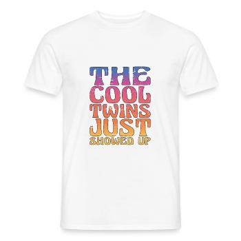 The Cool Twins Just Showed Up 12 - Men's T-Shirt - white - Front - AI Model Male 178 dark (178cm)