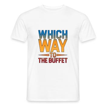 Which Way To The Buffet 12 - Männer T-Shirt - Weiß - Vorne - AI Model Male 178 dark (178cm)