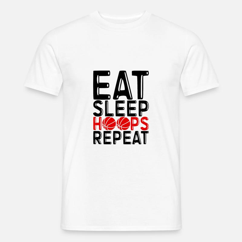 Eat Sleep Hoops Repeat 4 - Men's T-shirt - white
