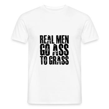 Real Men Go Ass To Grass 2 - Männer T-Shirt - Weiß - Vorne - AI Model Male 178 dark (178cm)