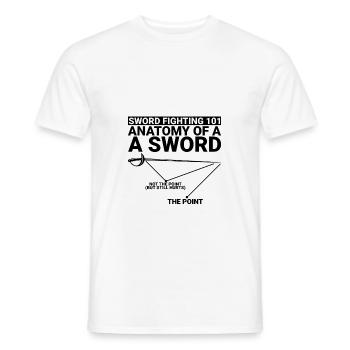 Sword Fighting 101 Anatomy Of A Sword 2 - Men's T-Shirt - white - Front - AI Model Male 178 dark (178cm)
