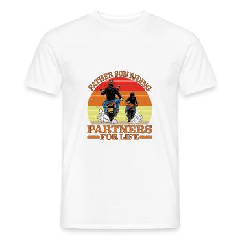 Père Fils, Riding Partners For Life 4 - T-shirt homme - blanc - Devant - AI Model Male 178 dark (178cm)