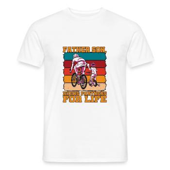 Père Fils, Partenaires d’équitation pour la vie - T-shirt homme - blanc - Devant - AI Model Male 178 dark (178cm)