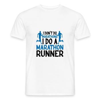 Je ne fais pas de marathons, je fais un coureur de marathon - T-shirt homme - blanc - Devant - AI Model Male 178 dark (178cm)