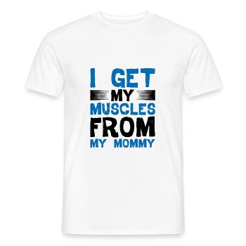 Je tiens mes muscles de ma maman - T-shirt homme - blanc - Devant - AI Model Male 178 dark (178cm)
