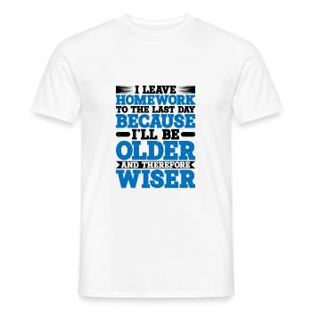 Je laisse les devoirs au dernier jour - T-shirt homme - blanc - Devant - AI Model Male 178 dark (178cm)