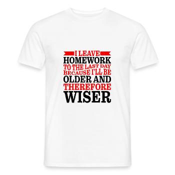 Je laisse mes devoirs au dernier jour 2 - T-shirt homme - blanc - Devant - AI Model Male 178 dark (178cm)