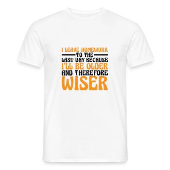 Je laisse les devoirs jusqu’au dernier jour 3 - T-shirt homme - blanc - Devant - AI Model Male 178 dark (178cm)