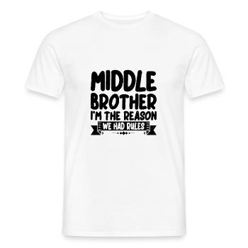 Frère du milieu, je suis la raison pour laquelle nous avions des règles 3 - T-shirt homme - blanc - Devant - AI Model Male 178 dark (178cm)