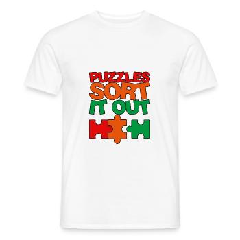 Puzzlers Sort It Out 3 - Men's T-Shirt - white - Front - AI Model Male 178 dark (178cm)