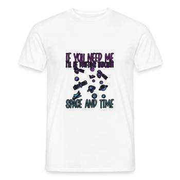 Je vais dériver dans l’espace et le temps 3 - T-shirt homme - blanc - Devant - AI Model Male 178 dark (178cm)
