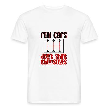Les vraies voitures ne se déplacent pas d’elles-mêmes 3 - T-shirt homme - blanc - Devant - AI Model Male 178 dark (178cm)