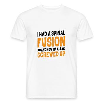 J’ai eu une fusion vertébrale, et maintenant je suis tout foutu2 - T-shirt homme - blanc - Devant - AI Model Male 178 dark (178cm)