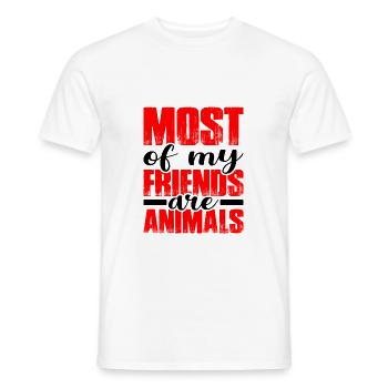 La plupart de mes amis sont des animaux - T-shirt homme - blanc - Devant - AI Model Male 178 dark (178cm)