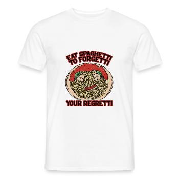 Eat Spaghetti To Forgetti Your Regretti 8 - Männer T-Shirt - Weiß - Vorne - AI Model Male 178 dark (178cm)