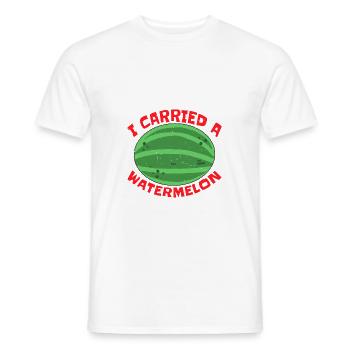 J’ai porté une pastèque 12 - T-shirt homme - blanc - Devant - AI Model Male 178 dark (178cm)