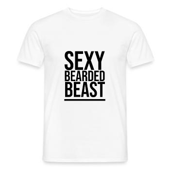 Sexy Bearded Beast - Men's T-Shirt - white - Front - AI Model Male 178 dark (178cm)