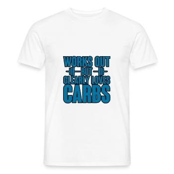 Fonctionne mais aime clairement les glucides 3 - T-shirt homme - blanc - Devant - AI Model Male 178 dark (178cm)