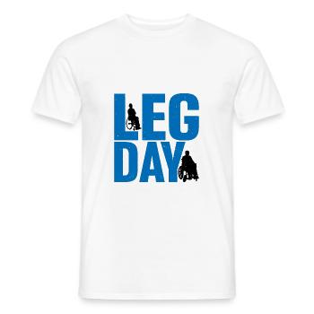 Leg Day Fauteuil roulant handicapé 24 - T-shirt homme - blanc - Devant - AI Model Male 178 dark (178cm)