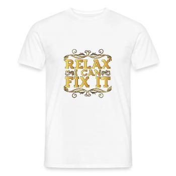 Relax I Can Fix It 9 - Men's T-Shirt - white - Front - AI Model Male 178 dark (178cm)