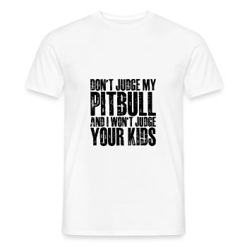 Ne jugez pas mon pitbull et je ne jugerai pas vos enfants 4 - T-shirt homme - blanc - Devant - AI Model Male 178 dark (178cm)