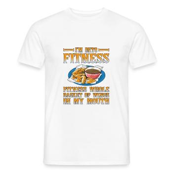 Fitness Whole Basket Of Wings In My Mouth - Männer T-Shirt - Weiß - Vorne - AI Model Male 178 dark (178cm)