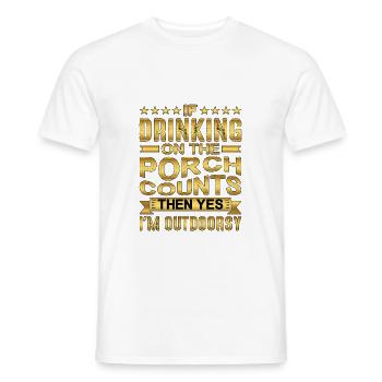 Si boire sur le porche compte, alors oui - T-shirt homme - blanc - Devant - AI Model Male 178 dark (178cm)