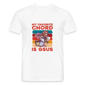 My Favorite Chord Is Gsus - Männer T-Shirt - Weiß - Vorne - AI Model Male 178 dark (178cm)