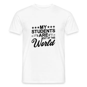 My Students Are Out Of This World 12 - Männer T-Shirt - Weiß - Vorne - AI Model Male 178 dark (178cm)