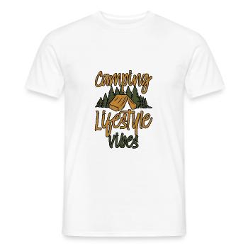 Camping Lifestyle Vibes 2 - Men's T-Shirt - white - Front - AI Model Male 178 dark (178cm)