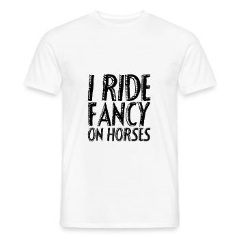 I Ride Fancy On Horses - Men's T-Shirt - white - Front - AI Model Male 178 dark (178cm)