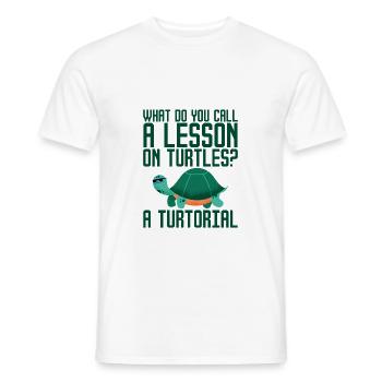 What Do You Call A Lesson On Turtles, A Turtorial2 - Men's T-Shirt - white - Front - AI Model Male 178 dark (178cm)