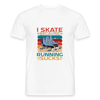 Je patine parce que courir est nul - T-shirt homme - blanc - Devant - AI Model Male 178 dark (178cm)