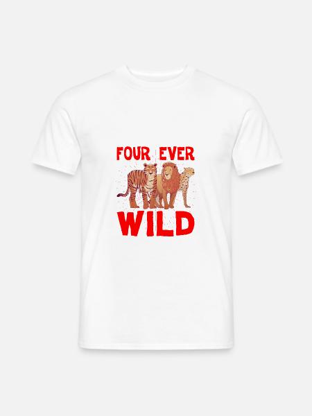 Four Ever Wild 40 - Männer T-Shirt - Weiß