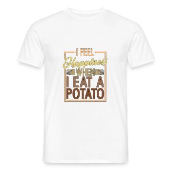 Je ressens du bonheur quand je mange une pomme de terre 2 - T-shirt homme - blanc - Devant - AI Model Male 178 dark (178cm)