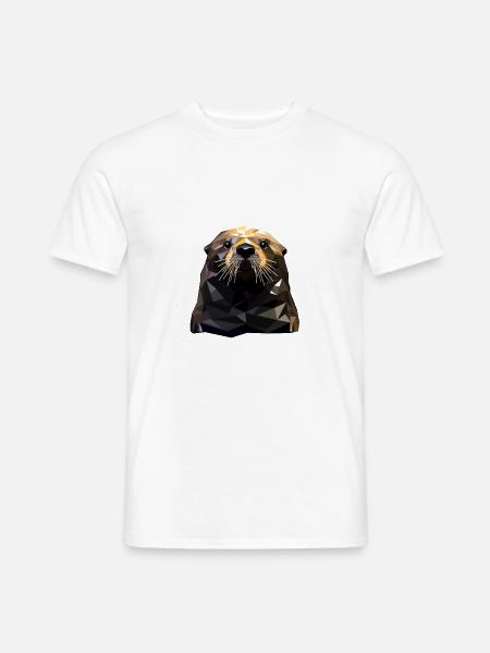 Geometric Style Sea Otter - Men's T-Shirt - white