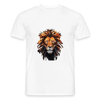 Geometric Lion Animation - Men's T-Shirt - white - Front - AI Model Male 178 dark (178cm)