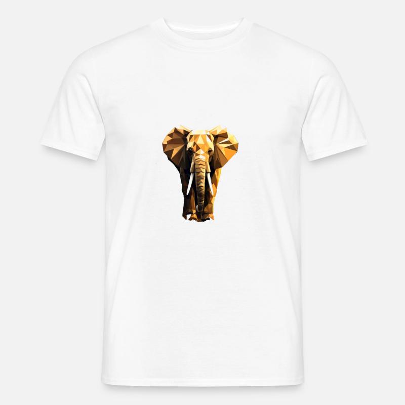 Geometric Style Elephant - Männer T-Shirt - Weiß