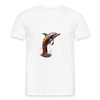Rainbow Dolphin - Männer T-Shirt - Weiß - Vorne - AI Model Male 178 dark (178cm)