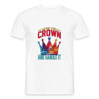 Ajustez votre couronne et manipulez-la 16 - T-shirt homme - blanc - Devant - AI Model Male 178 dark (178cm)