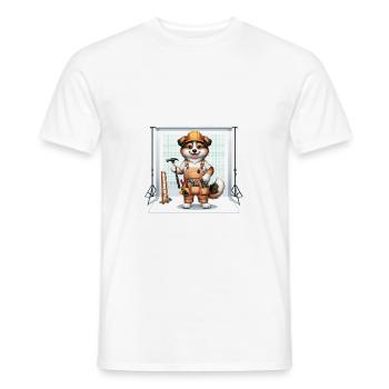 Artisan de chien mignon - T-shirt homme - blanc - Devant - AI Model Male 178 dark (178cm)