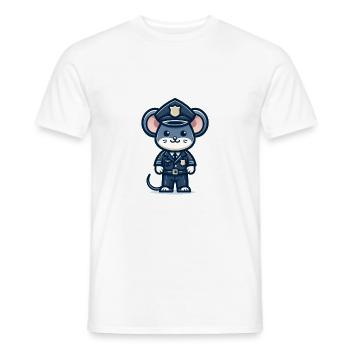 Cute Mouse Police Officer - Men's T-Shirt - white - Front - AI Model Male 178 dark (178cm)