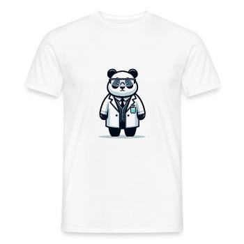 Cute Panda Scientist - Männer T-Shirt - Weiß - Vorne - AI Model Male 178 dark (178cm)