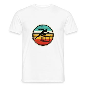 Sprinter de haies - T-shirt homme - blanc - Devant - AI Model Male 178 dark (178cm)